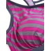 Women Striped Board Shorts Sports Racerback Tankini Beachwear Swimsuit