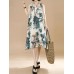 Plus Size Vintage Women Floral Printed Sleeveless Maxi Dresses