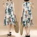 Plus Size Vintage Women Floral Printed Sleeveless Maxi Dresses