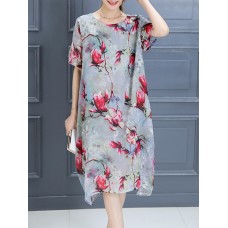 Plus Size Women Casual Dress Summer Long Maxi Robe Dresses