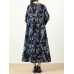 Plus Size Vintage Women Floral Printed Maxi Dress