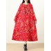 Plus Size Vintage Women Floral Printed Maxi Dress