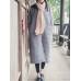 Vintage Women Solid Color Long Sleeve Hooded Cotton Long Coat