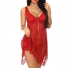 See Through Flounces Backless Nightdress Sexy Lingerie