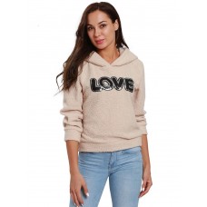 LOVE Letter Hooded Fleece Hoodies Sweatshirts